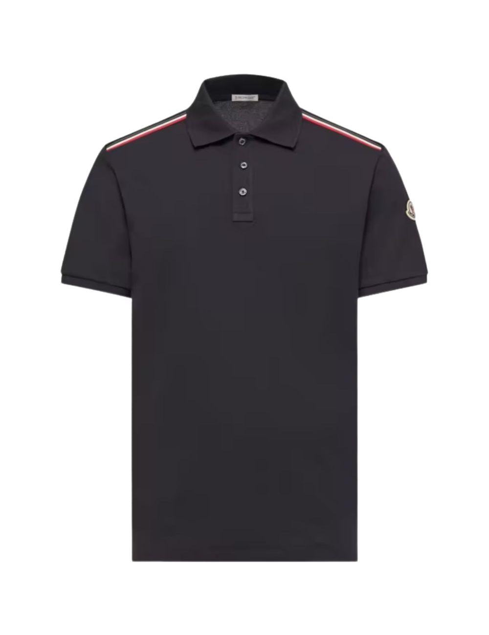 Polo con applicazione logo in blu Moncler - uomo 