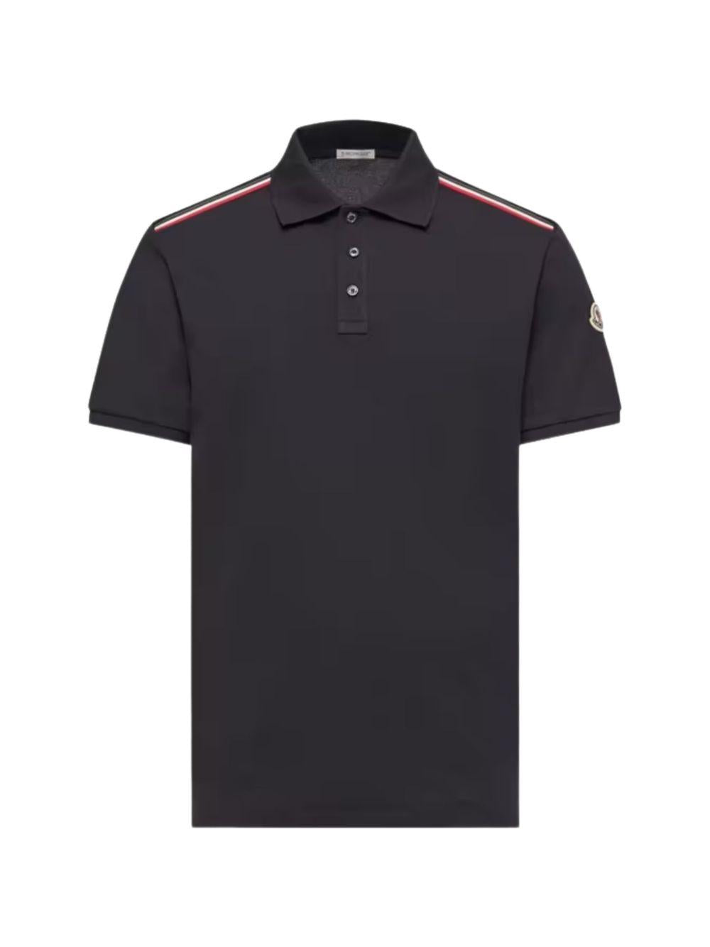 Polo con applicazione logo in blu Moncler - uomo 