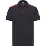 Polo con applicazione logo in blu Moncler - uomo 