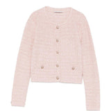 Cardigan in mglia con paillettes in rosa Alessandra rich - donna 