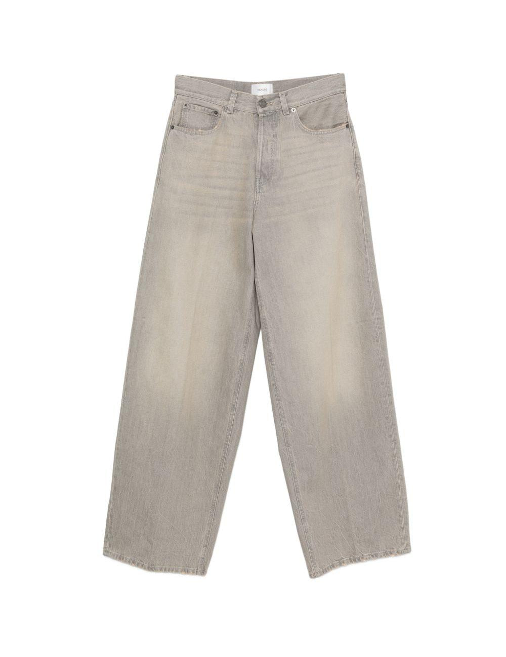 Jeans a gamba larga con effetto sbiadimento bethany in beige Haikure - donna 