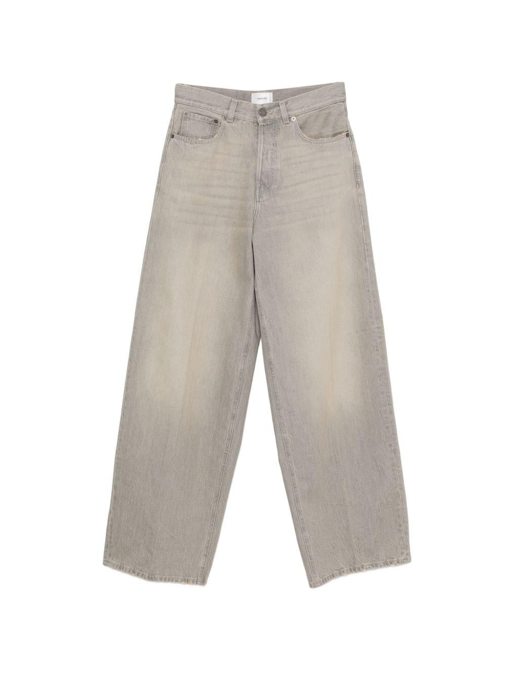 Jeans a gamba larga con effetto sbiadimento bethany in beige Haikure - donna 
