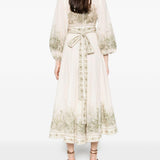 Abito midi a portafoglio Wanderlust in avorio Zimmermann - donna 
