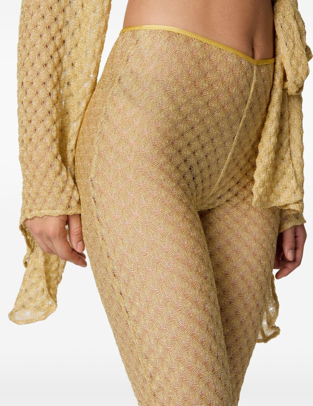 Pantaloni Raschel a gamba ampia in dorato Missoni - donna 