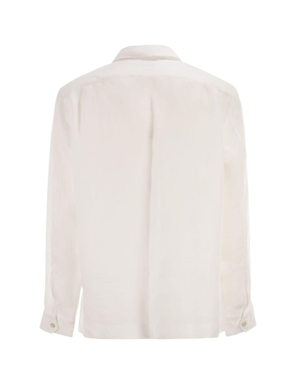 Camicia con colletto classico in bianco brunello cucinelli - uomo 