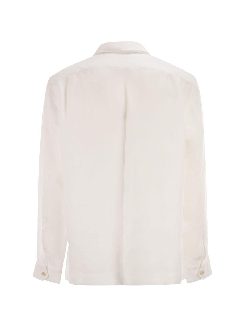 Camicia con colletto classico in bianco brunello cucinelli - uomo 