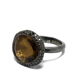 Anello baskar con quarzo e diamanti neri Rosamaris - donna 