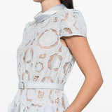 Abito midi in pizzo a fiori in azzurro Self-Portrait - donna 