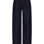 Jeans Samur a cinque tasche con logo e toppa in blu Loulou de saison - donna 