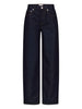Jeans Samur a cinque tasche con logo e toppa in blu Loulou de saison - donna