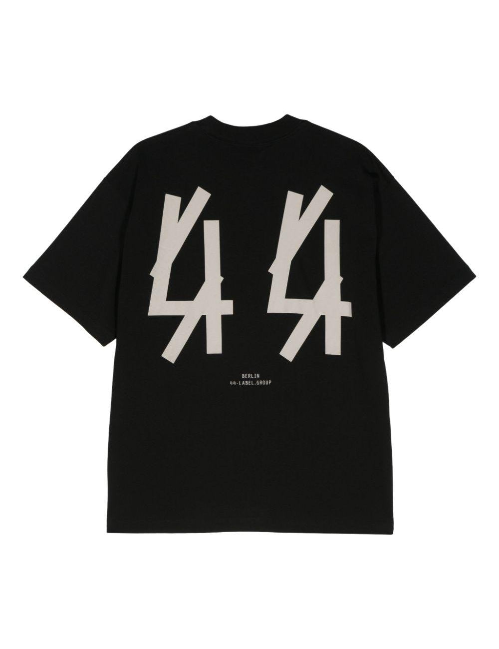 T-shirt Classic con ricamo logo in nero di 44 LABEL GROUP - uomo 