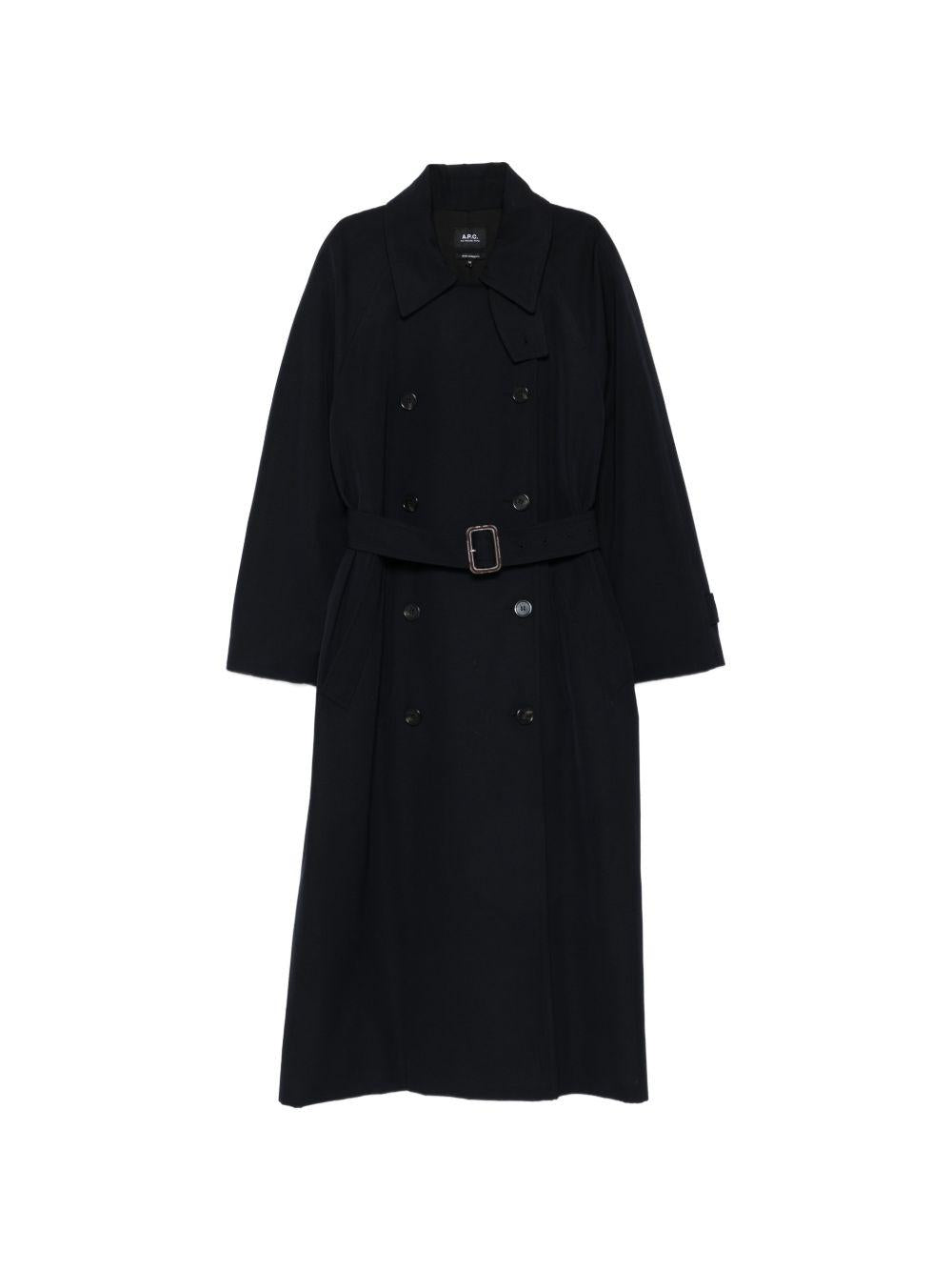 Cappotto trench doppiopetto in blu A.P.C. - donna 