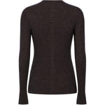 Maglione a coste in lana vergine in marrone 
