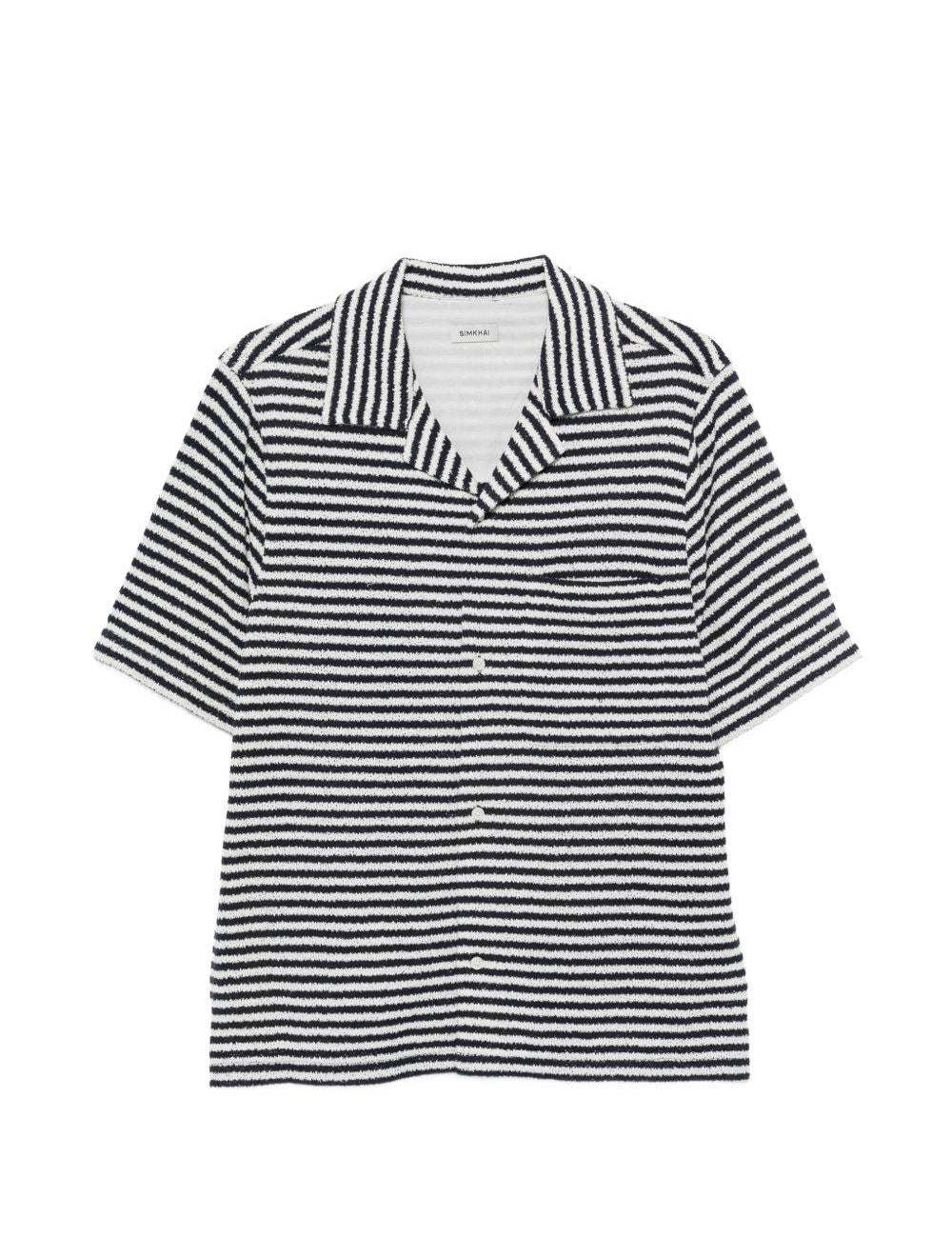 Camicia a maniche corte a righe in blu Simkhai - uomo 