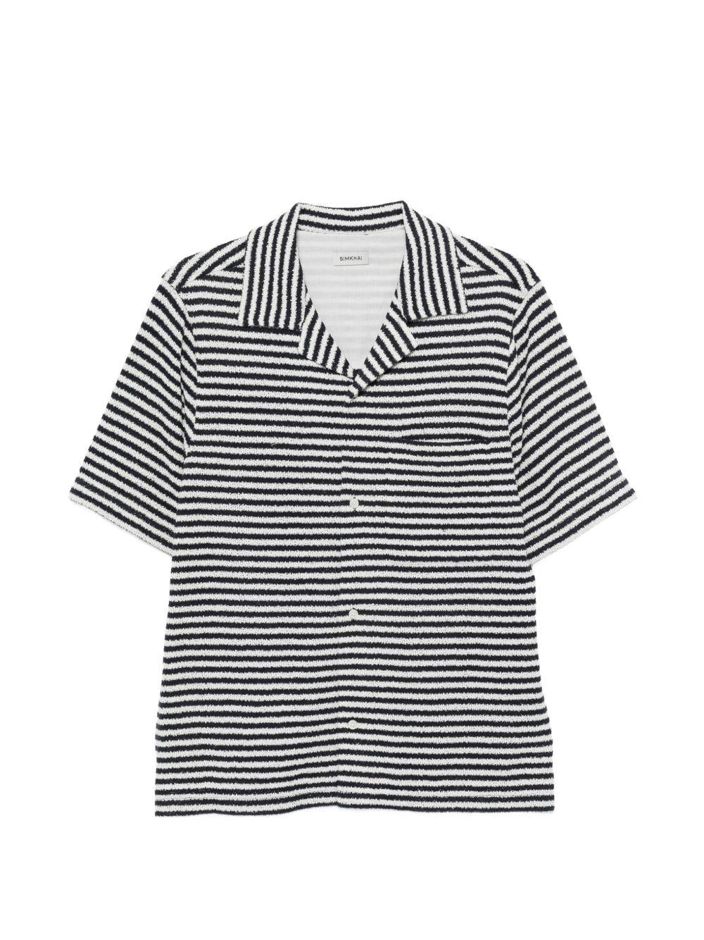 Camicia a maniche corte a righe in blu Simkhai - uomo 