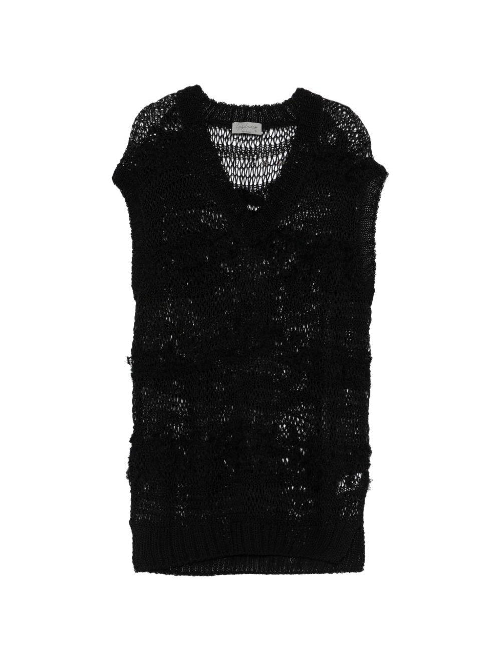 Gilet in maglia in nero Yohji yamamoto - uomo<BR/> 