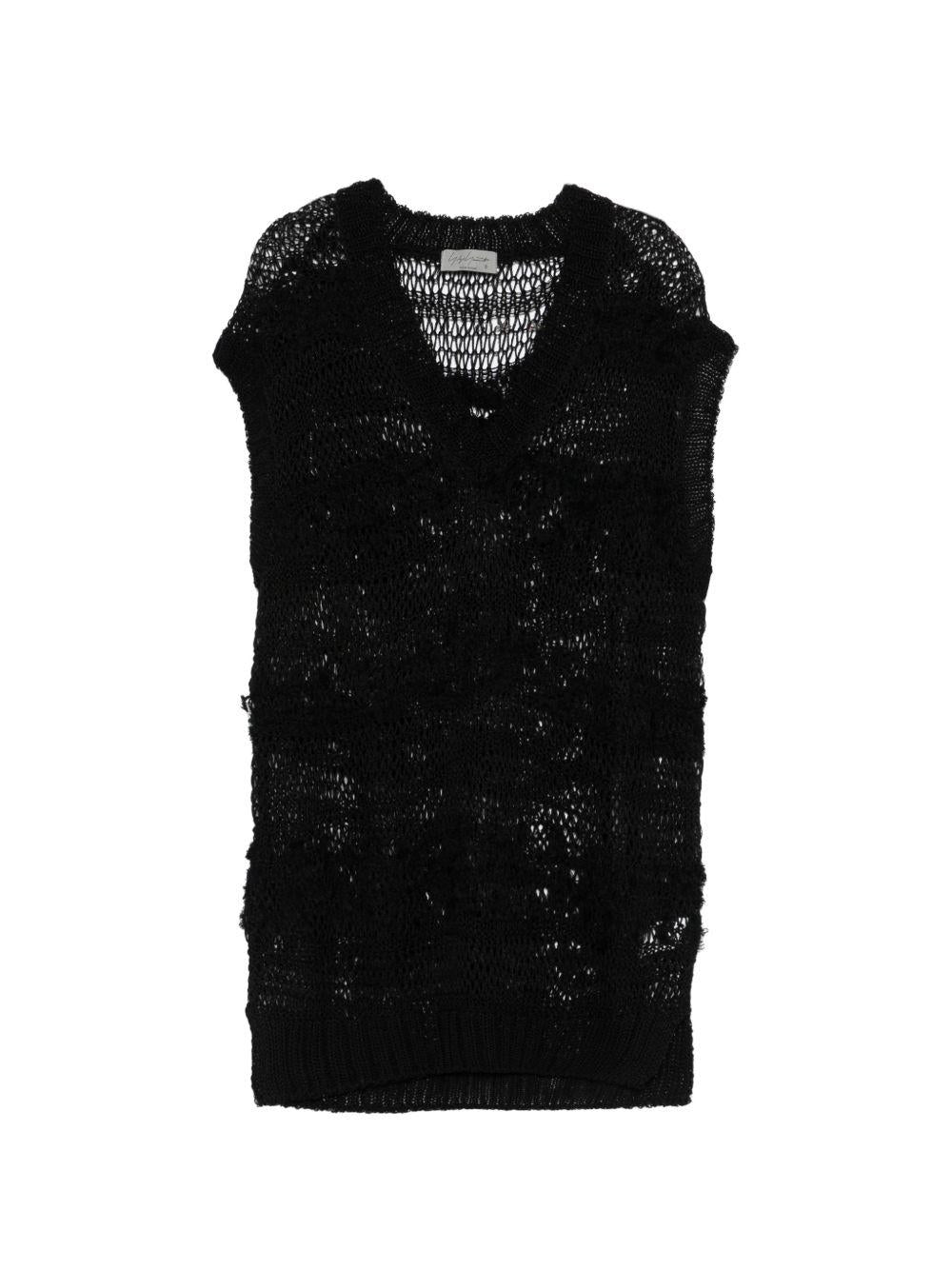 Gilet in maglia in nero Yohji yamamoto - uomo<BR/> 