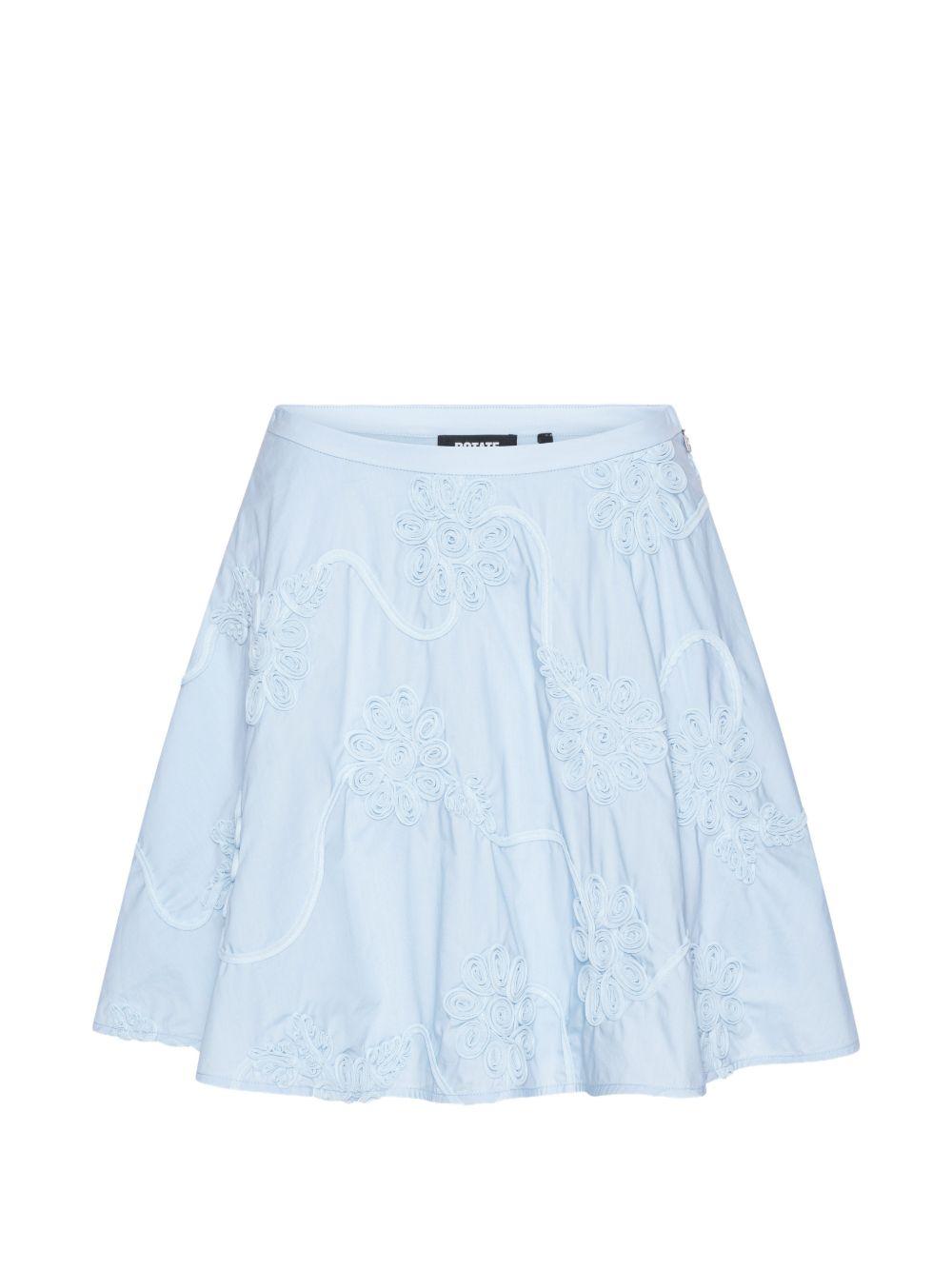 Gonna mini a fiori in azzurro ROTATE - donna 