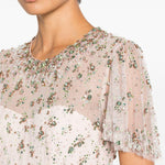 Abito lungo con perline e cristalli in rosa Jenny packham - donna 