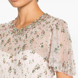 Abito lungo con perline e cristalli in rosa Jenny packham - donna 