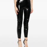 Leggings a vita alta con finitura lucida in nero Norma kamali - donna 