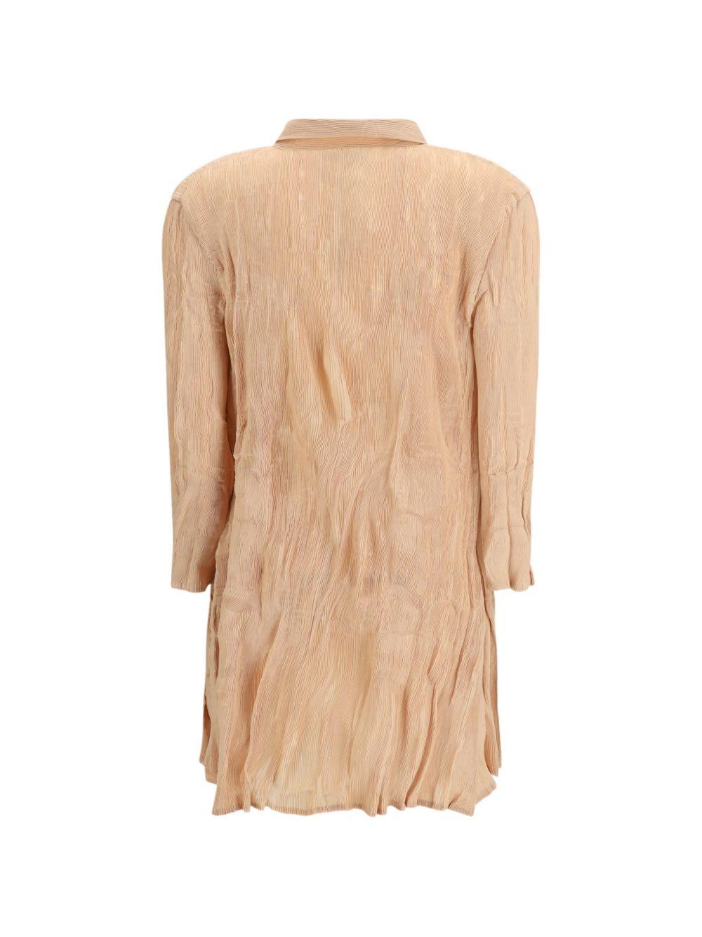 Abito Chemisier corto plissettato in rosa pesca GONGDID DESIGN - donna 