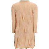 Abito Chemisier corto plissettato in rosa pesca GONGDID DESIGN - donna 