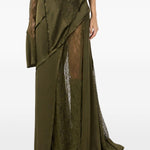 Gonna con strato in pizzoin verde Blumarine - donna 