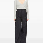 Pantaloni palazzo gessati in grigio scuro MM6 Maison Margiela - uomo 