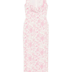 Abito lungo con stampa in bianco e rosa Rowen Rose - donna 