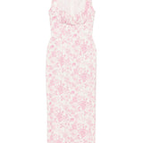 Abito lungo con stampa in bianco e rosa Rowen Rose - donna 