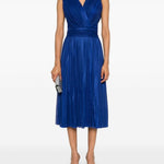 Abito midi drappeggiato in blu - donna 