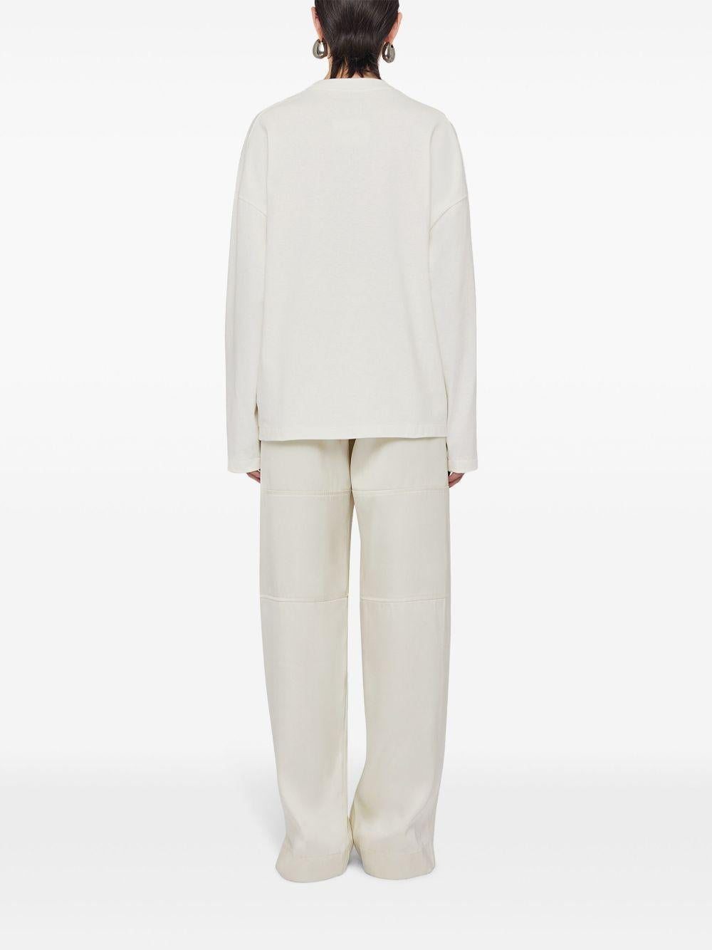 T-shirt con logo a maniche lunghe in bianco Jil sander - unisex 