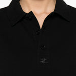 T-shirt polo con logo e toppa in nero Courrèges - donna 