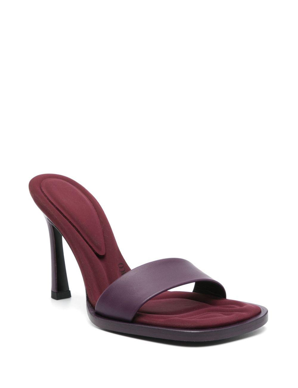 Mules in pelle con punta quadrata in viola The attico - donna 