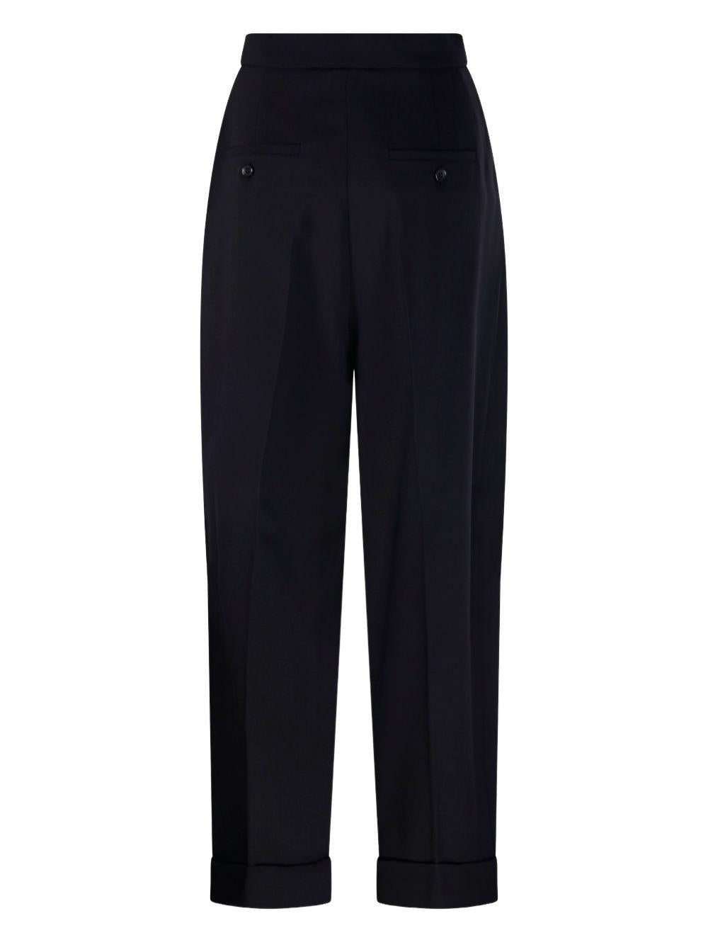 Pantaloni con risvolto e pieghe in nero Maxmara - donna 