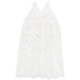 Abito midi con scollo a V in pizzo in bianco Maurizio - donna 
