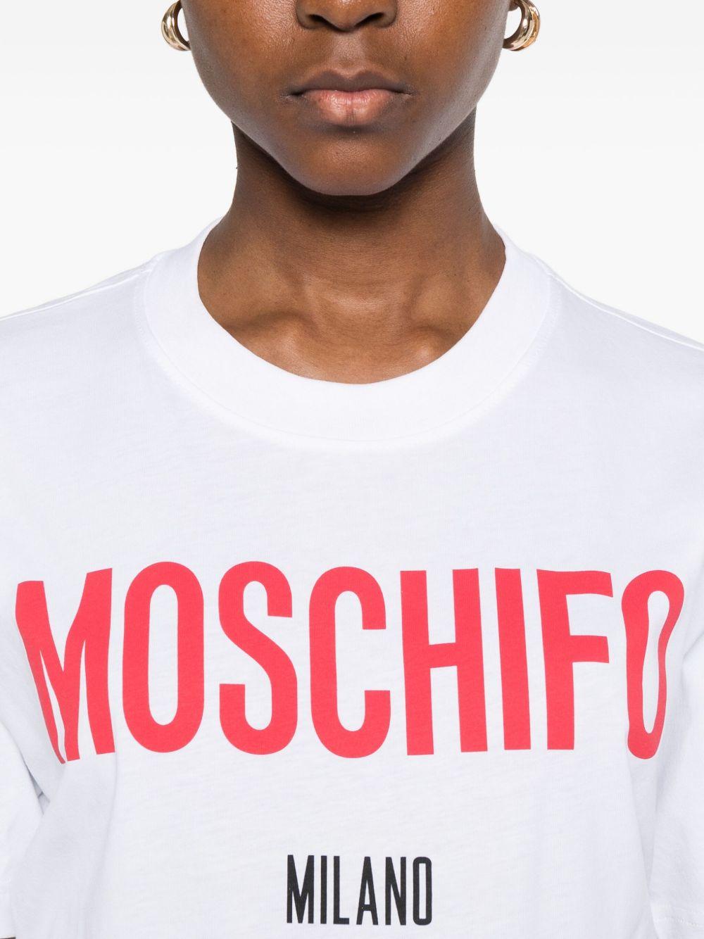 T-shirt con stampa moschifo in bainco Moschino - donna 