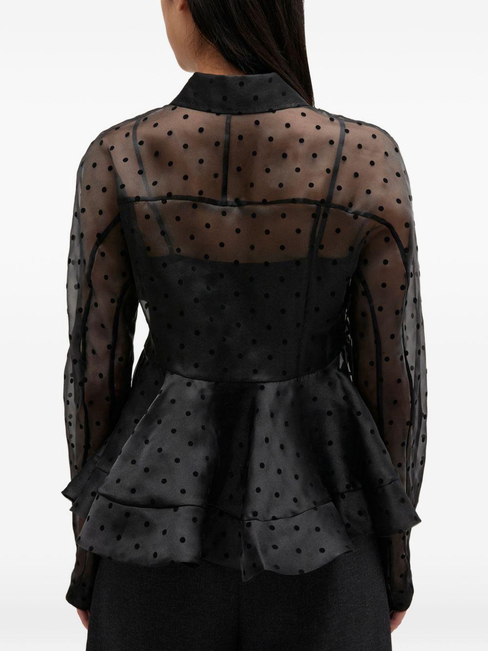 Camicia a pois in nero Ganni - donna 