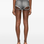 Shorts in denim con cut-out de-lunar in grigio Diesel - donna 