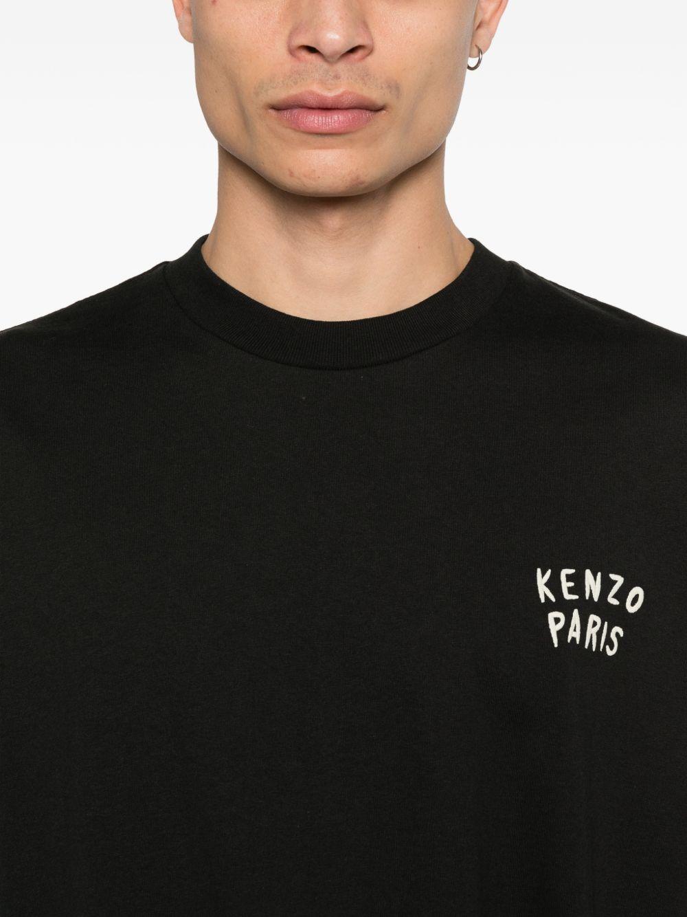 T-shirt a maniche lunghe con logo in nero Kenzo - uomo 