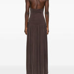 Abito lungo con scollo halter in marrone Aya Muse - donna 