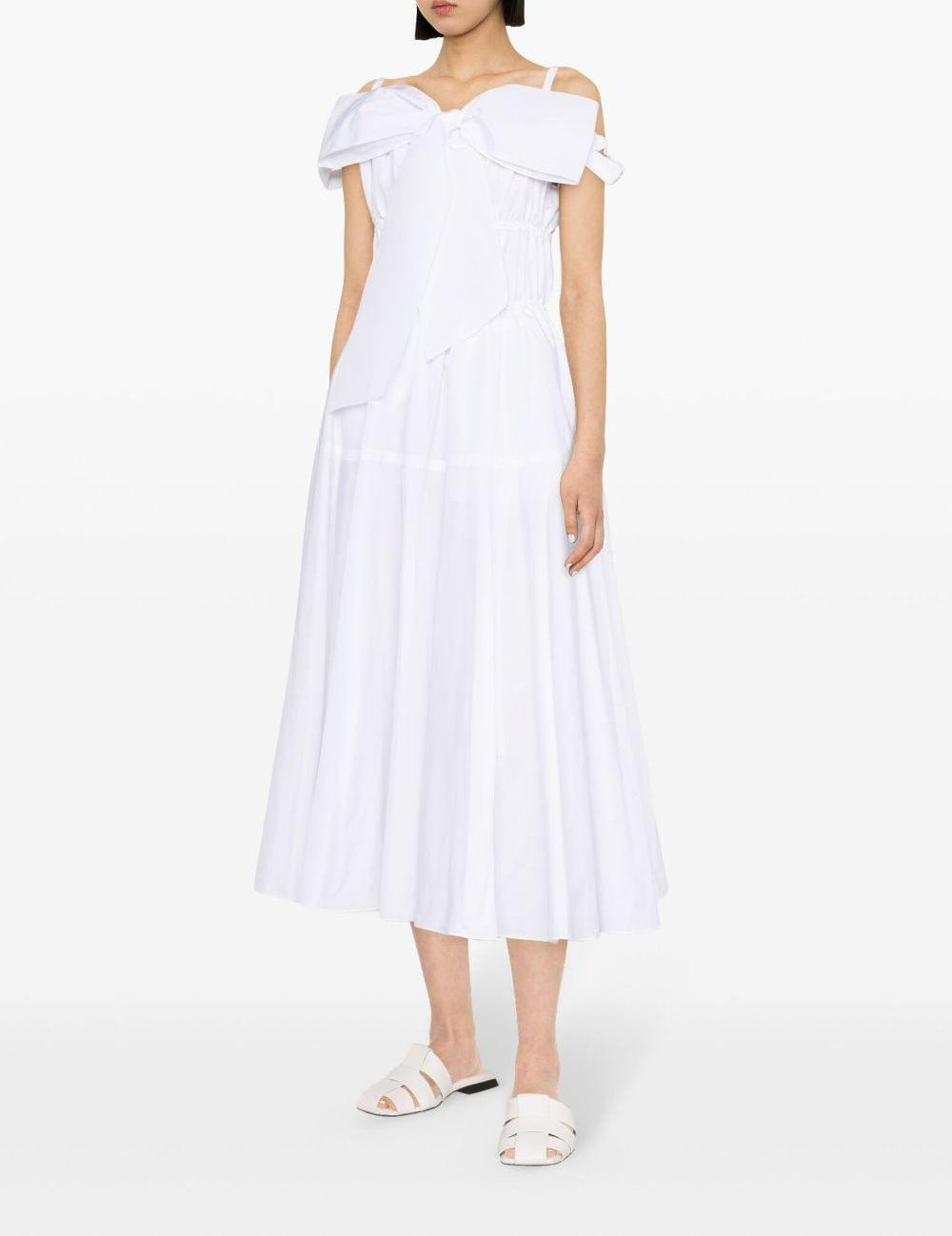 Abito midi svasato con fiocco bianco - donna 