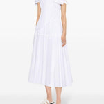 Abito midi svasato con fiocco bianco - donna 