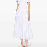 Abito midi svasato con fiocco bianco - donna 
