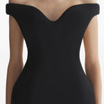 Abito scolpito con spelle scoperte in nero Mugler - donna 