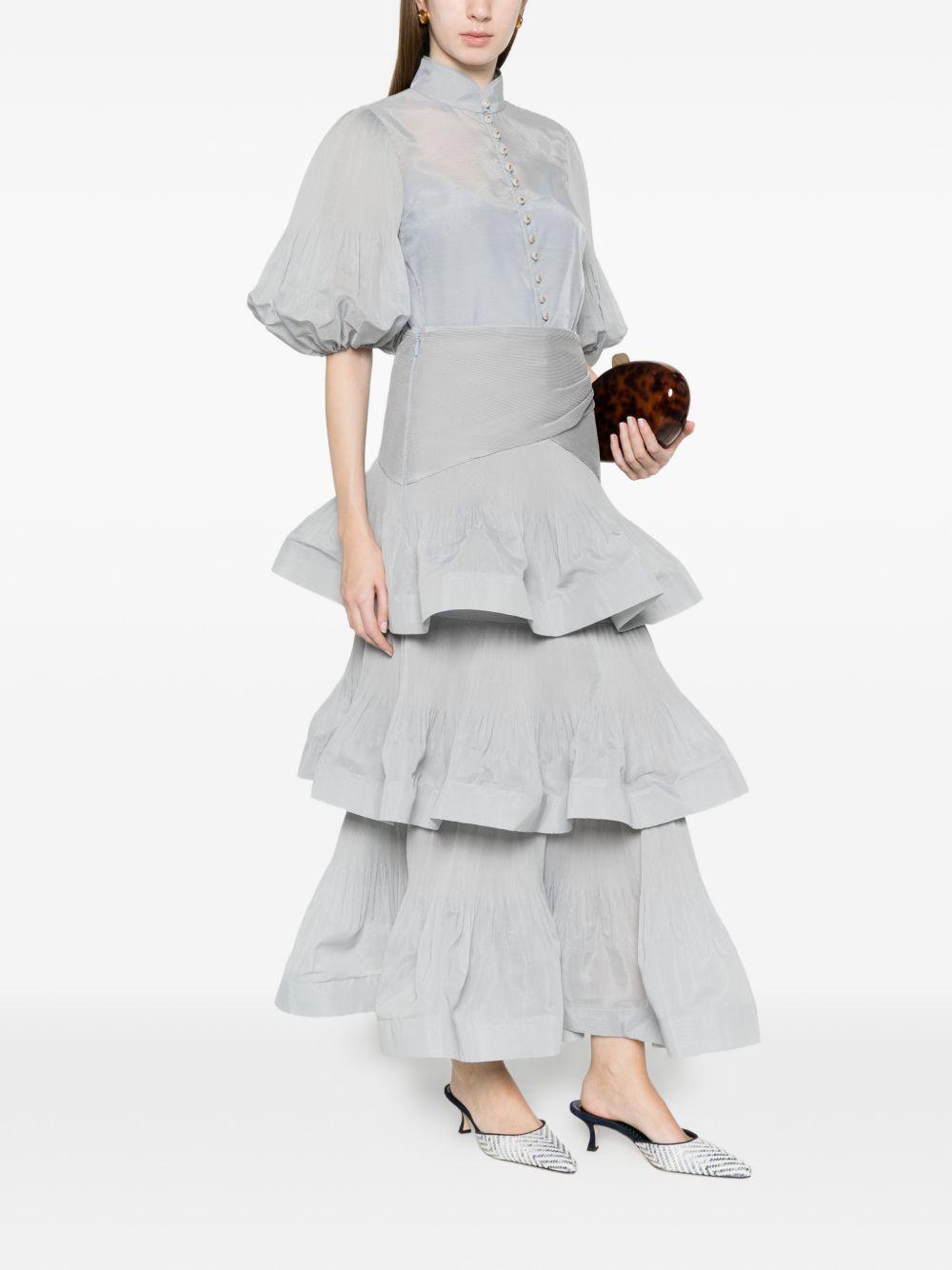 Gonna midi con balze in grigio Zimmermann - donna 