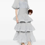 Gonna midi con balze in grigio Zimmermann - donna 