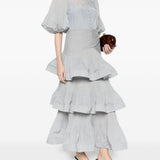 Gonna midi con balze in grigio Zimmermann - donna 