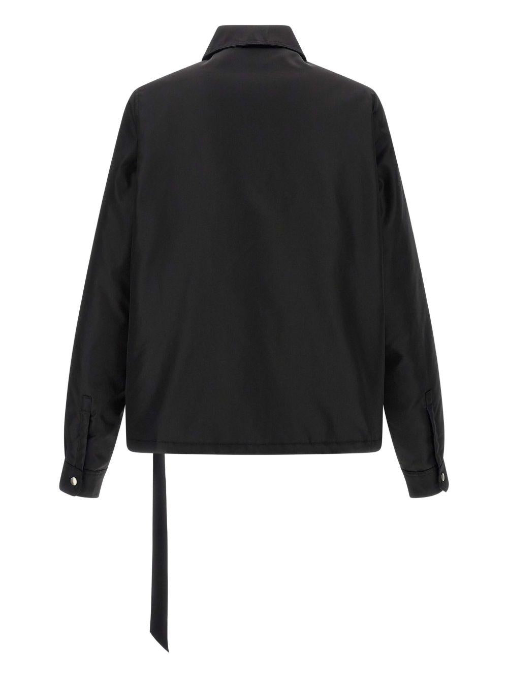 Giacca con collo a camicia e zip frontale in nero Rick owens drkshdw - uomo 